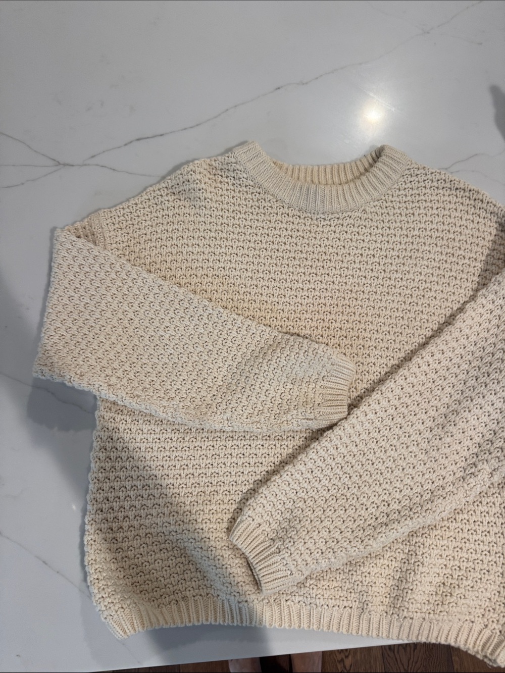 Universal Thread Cream Textured Crewneck Sweater
